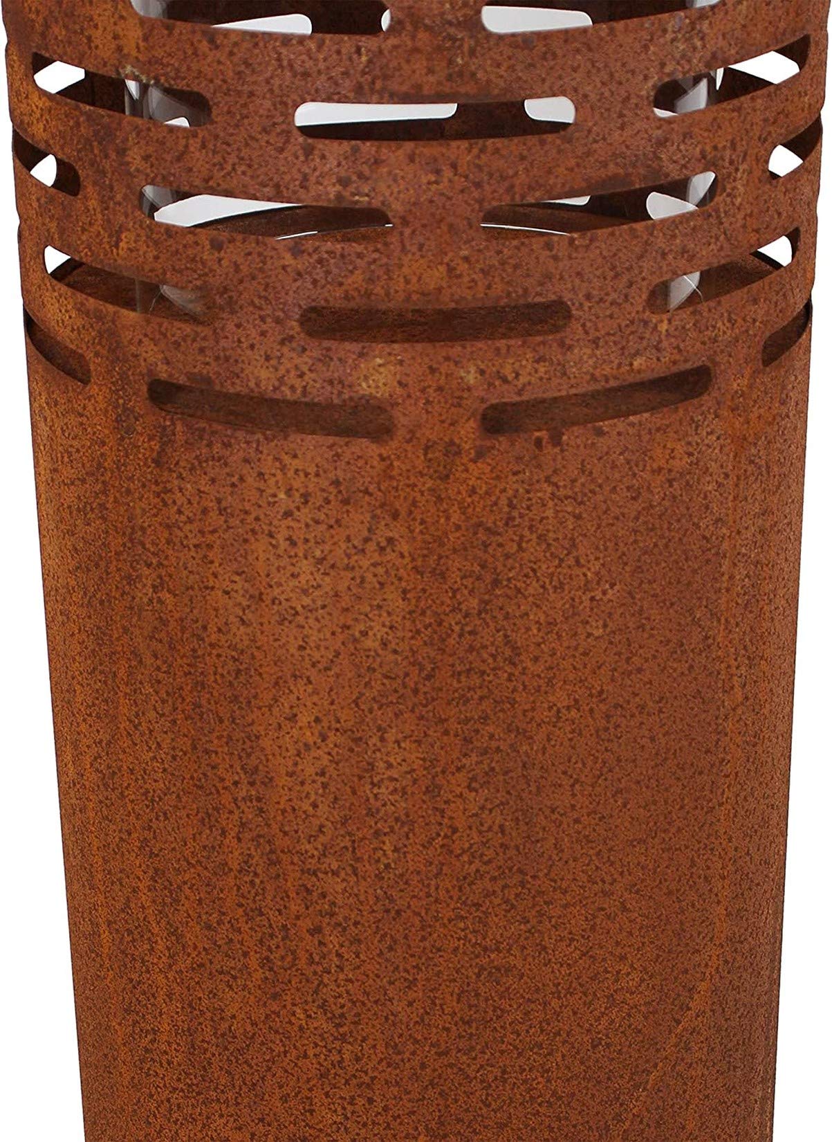 Passion for decor: Set of 2 rust design metal lantern pillars, 75 + 95 cm tall, garden lantern, candle holder, decorative pillar with candle glass, metal pillar, candle pillar, outdoor garden decor.