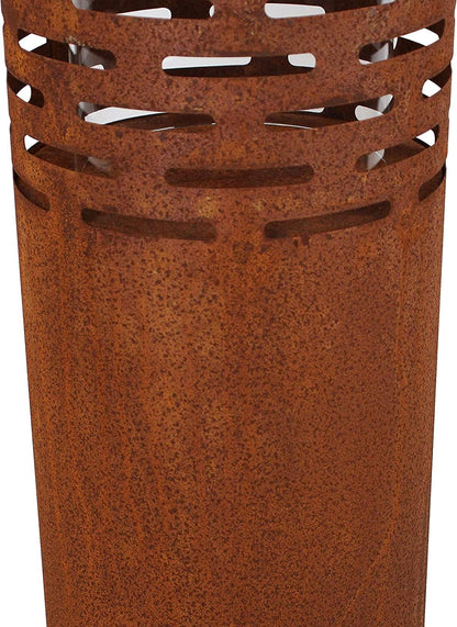 Passion for decor: Set of 2 rust design metal lantern pillars, 75 + 95 cm tall, garden lantern, candle holder, decorative pillar with candle glass, metal pillar, candle pillar, outdoor garden decor.