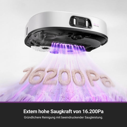 EUREKA J15 Pro Ultra Vacuum & Mop Robot + All-in-One Station (Self-cleaning, 16200Pa, LDS Navigation, Obstacle Detection, Anti-hair Tangling, Ideal for Pet Hair, App & Voice Control)