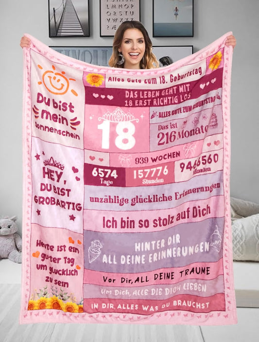 18th birthday girl gifts, 18th birthday girl gift ideas, gifts for 18th birthday girl, gifts for 18 year old daughter sister girlfriend, Fluffy throw blanket 130x150cm