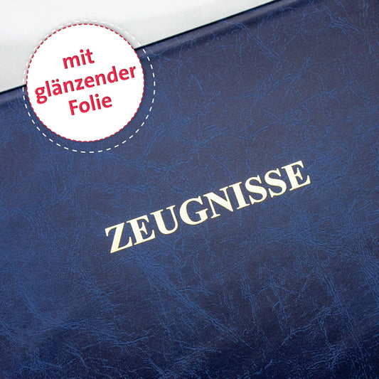 Transcript folder - with 12 A4 clear sleeves, document-safe - Document portfolio (Dark Blue)