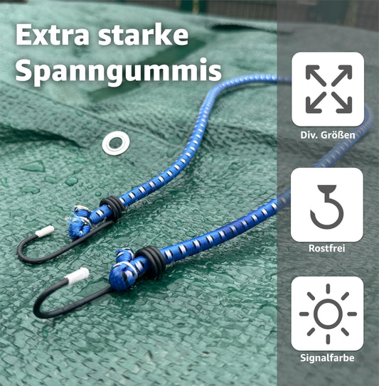 100x bungee cords with hooks - extra strong elasticity - luggage straps for fastening - securing straps for transportation - car accessories