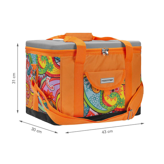 anndora cooler bag XL Paisley orange 40 liters - cooler box insulated bag picnic bag