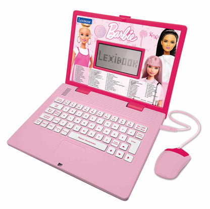 Lexibook, Barbie, bilingual educational laptop in English/German, toy for children with 124 activities to learn, play, and music, pink, JC598BBi3