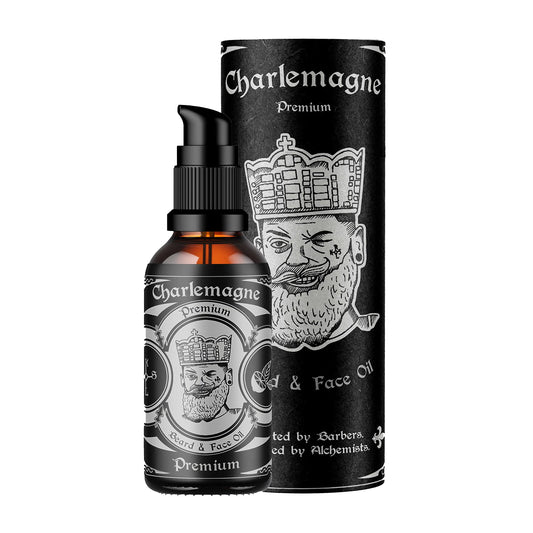 Charlemagne Beard Care Set - Includes beard oil, beard shampoo, beard balm & beard wax - Barber grooming gift for men - Beard care set for men - Beard Growth Kit