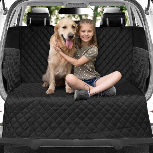 TAOPE Dog Car Boot Liner, Universal Car Boot Liner with Sides - Waterproof and Scratch Resistant - Black Dog Blanket Car Boot, Car Blanket Protection Mat for Estate, Van and SUV.