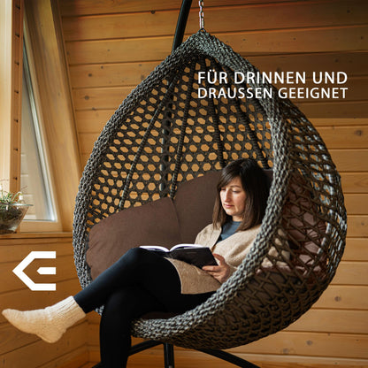 EDANTI garden cushion pad pillow for hanging chair stork nest hanging basket swing waterproof decorative chair 112x113 cm + headrest