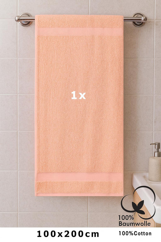 Betz bath towel large XXL size 100 x 200 cm bath towels sauna towel Palermo 100% cotton color Apricot