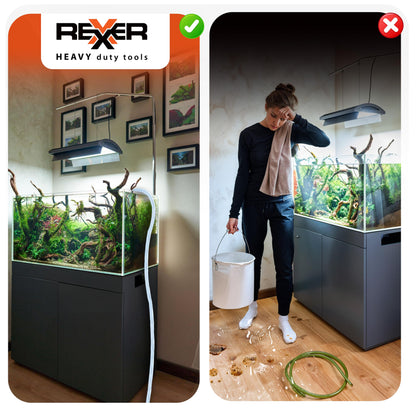 REXXER Water Pump (Set) - Drill pump/Cordless screwdriver pump - ready for immediate use with 2m hose, clamps, & 2x hose couplings (900 l/h)
