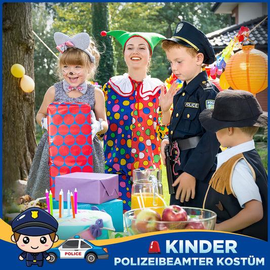 INNOCHEER Police Costume for Kids, Police Costume for Boys, Police Toy for Kids Boys Halloween Carnival (Police Costume for Kids, Medium-(5-7 Year))