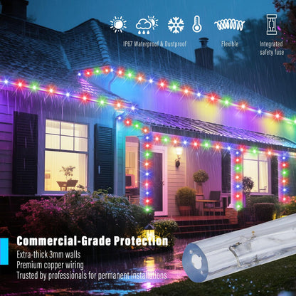 KISUFU 5M LED Strip Rope Lights, 220V LED Light Tube Outdoor, 240 LEDs/m Indoor Warm White LED Fairy Lights for Garden Decoration, Outdoor LED Lights Waterproof LED Tube