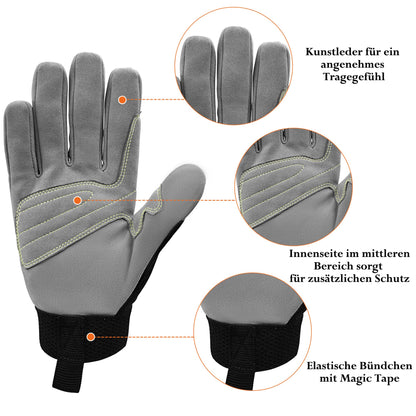 Intra-FIT climbing gloves with synthetic leather construction provide abrasion protection for rappelling, mountaineering, adventure, outdoor sports, and rescue.