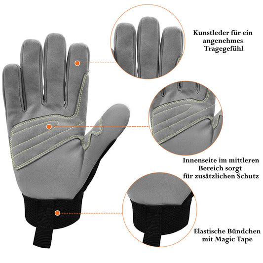 Intra-FIT climbing gloves with synthetic leather construction provide abrasion protection for rappelling, mountaineering, adventure, outdoor sports, and rescue.