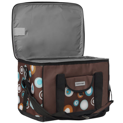 Anndora cooler bag XL brown light blue 40 liters - cooler box insulated bag picnic bag