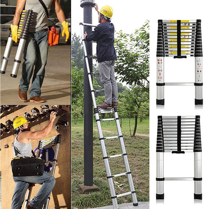 Multipurpose ladder 5m telescopic ladder aluminum folding ladder non-slip extendable sturdy step ladder 150 kg/330 lbs capacity
