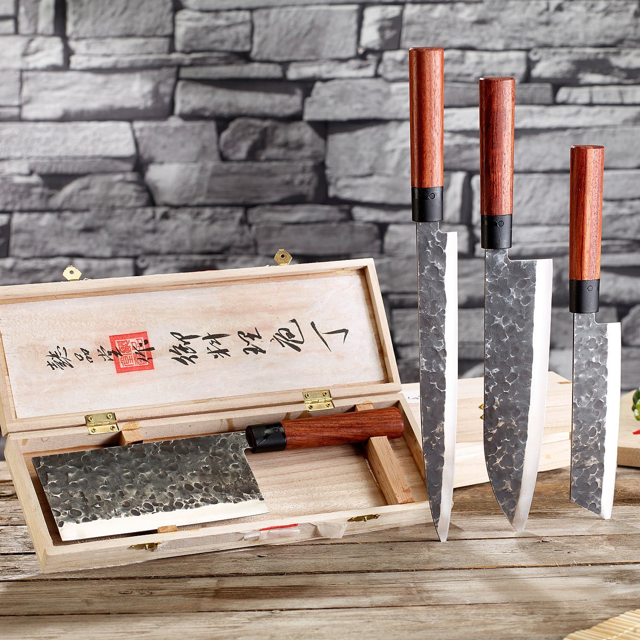 TokioKitchenWare Chinese kitchen cleaver: Chinese cleaver, handcrafted (China cleaver, chef's knife, mincing knife)