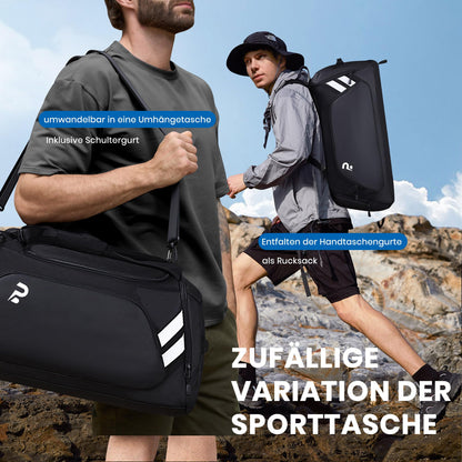 Sports bag for women and men, 58L travel duffel bag with shoe compartment and wet pocket, training bag men sauna bag fitness bag gym bag for fitness, swimming, sports, travel.
