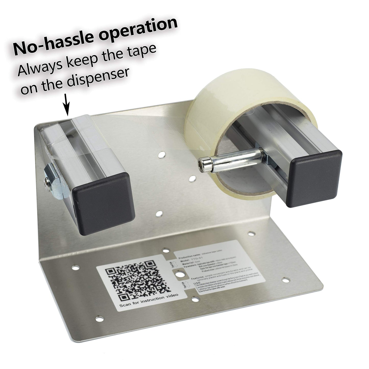LDS Industry Tape and Label Dispenser, tabletop/wall mount tape dispenser, large tabletop dispenser, stainless steel frame with 2" / 3" suction cup, TTD-01