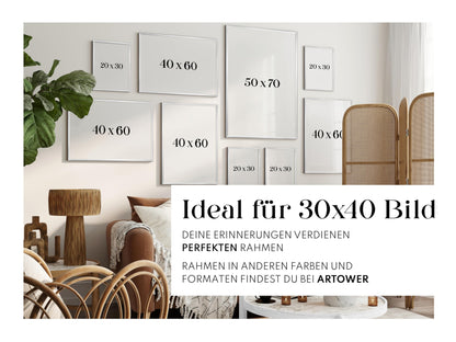 Artower® Picture Frame Silver Metal Thin Frame for 30 x 40 cm | Poster Frame Large Collage | Picture Frame Metal 30x40 cm | Aluminum Slim Picture Frame | Silver Poster Frame