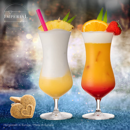 IMPERIAL glass Cocktail glasses 400ml made of Crystalline Glass Set of 6 Highball glasses Iced coffee glasses Hurricane glasses 117