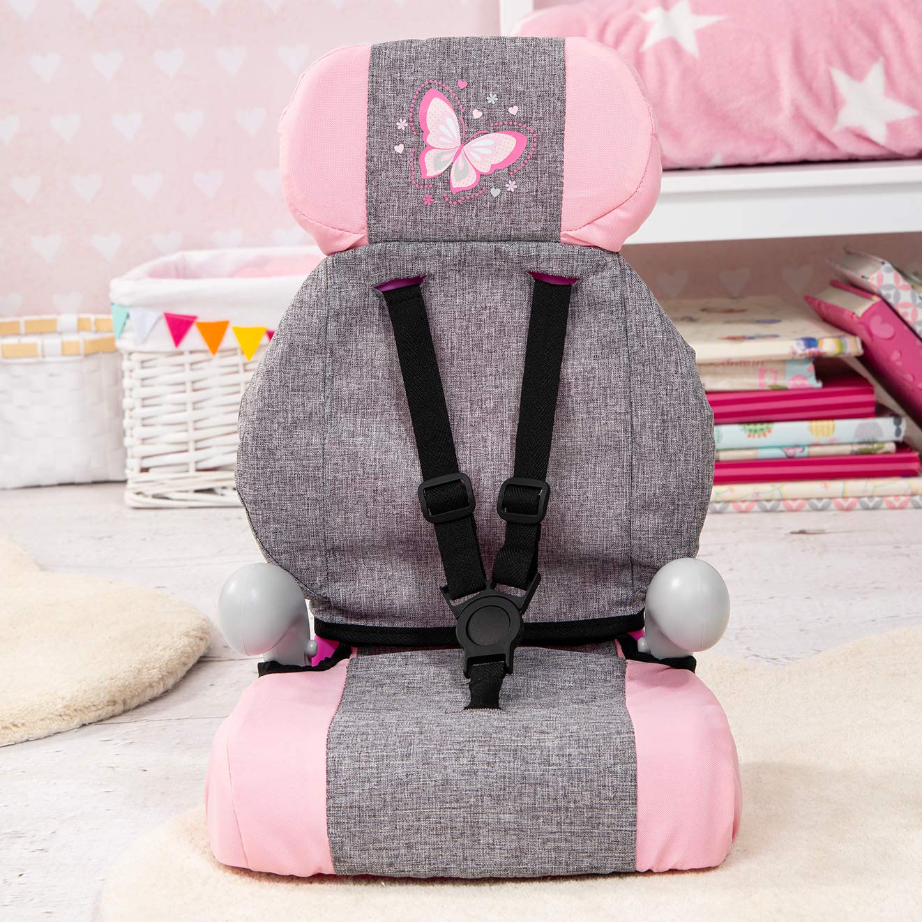 Bayer Design 67533AA Deluxe Doll Car Seat, Doll Seat, Doll Accessories, with Harness, 46cm