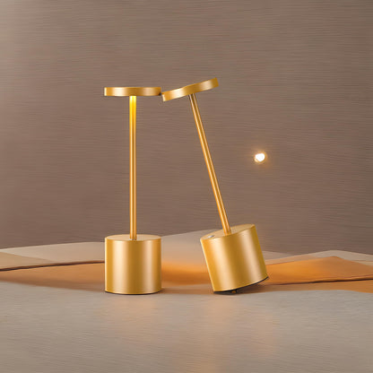 SLSMD Cordless Table Lamp, 5000mAh Metal Aluminum Dimmable LED Battery Table Light, Portable USB Rechargeable Bedside Lamp, Suitable for Indoor Outdoor Dining Room Bar Patio (2 Gold)
