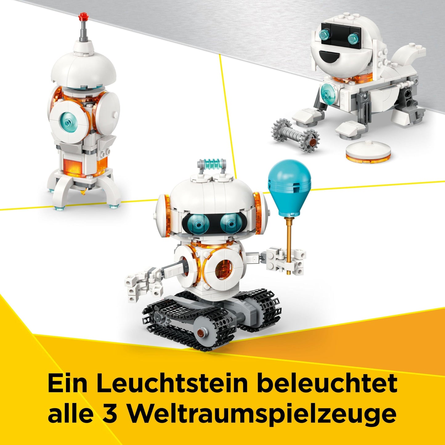 LEGO Creator 3in1 Space Robot - Toy can be rebuilt into Dog Figure or Rocket Model - Building set for kids - Space-themed gift idea for boys and girls aged 8 and up 31164
