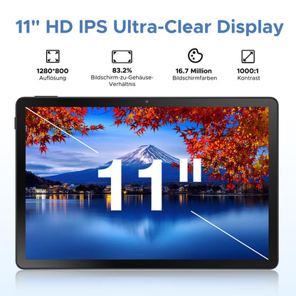 DOOGEE U11 Pro Android 15 Tablet 11-inch, 30GB+256GB (2TB TF) Gaming Tablets, 8580mAh, 90Hz Display, WiFi 5, T7200 Octa Core, 13MP+5MP, Tablet with Keyboard, Stylus, Mouse, Case, Black