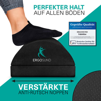 ERGOSUND Footrest Desk [BESTSELLER] Premium foam core, Height Adjustable Footrest [non-slip] Ergonomic Footrest Desk, Home Office Accessories Footstool Footrest Footrest
