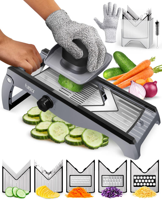 7-in-1 Adjustable Stainless Steel Mandoline Vegetable Slicer Grater - Cucumber Slicer Thin Slices - Grater for Vegetables - Slicer Vegetable - Kitchen Slicer Kitchen Grater - Kitchen Gadgets