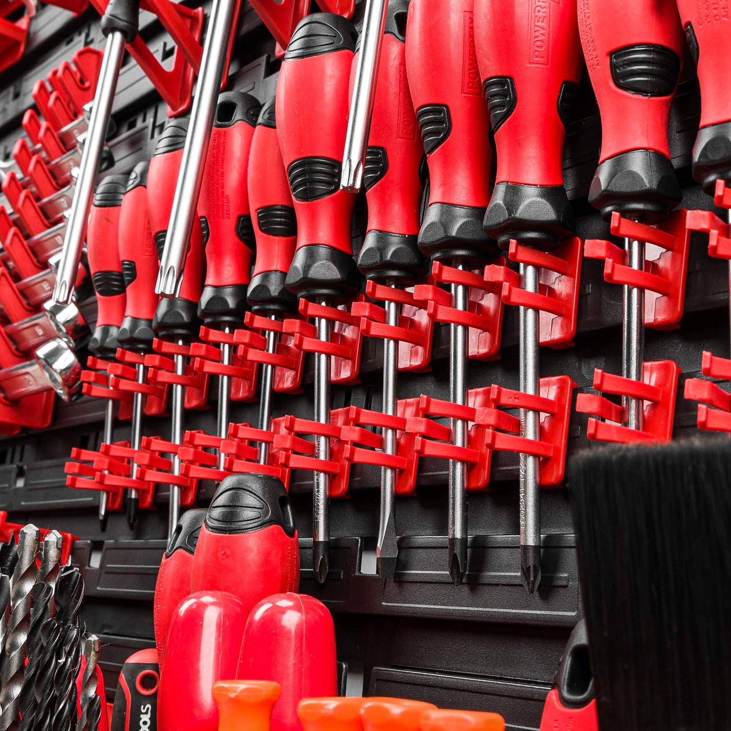 PAFEN tool board - 1152 x 780 mm - Set of 58 tool holders with pegboard storage system. Tool pegboard wall shelf for workshop storage.