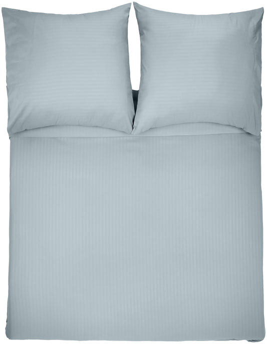 Amazon Basics 3-piece Deluxe Microfiber Bedding Set, Duvet Cover 240 x 260 cm & 2 Pillowcases 65 x 65 cm, Dark Grey, Striped