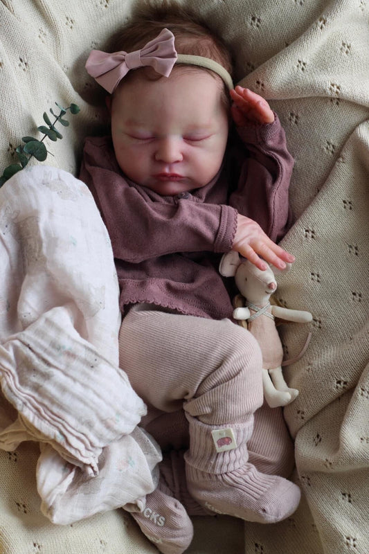 Zero pam Reborn Baby Girl 19 Inch 48 cm Reborn Doll With Hair Lifelike Reborn Dolls Made of Fabric Like a Real Baby Gift Sets for Girls