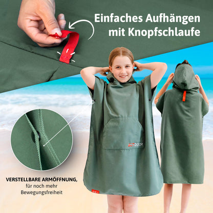 AUTDOOR® Microfiber Changing Towel for Women & Men - sustainable, made from 100% recycled PET bottles - perfect for changing at the beach or for water sports - quick-drying & compact (Green, Kids)