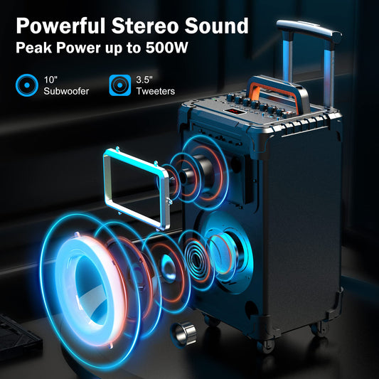 JYX Karaoke Machine, Karaoke System with 2 microphones, Portable Bluetooth Speaker for adults, Party Karaoke Speaker, Subwoofer PA System for gatherings, the best gifts for everyone.