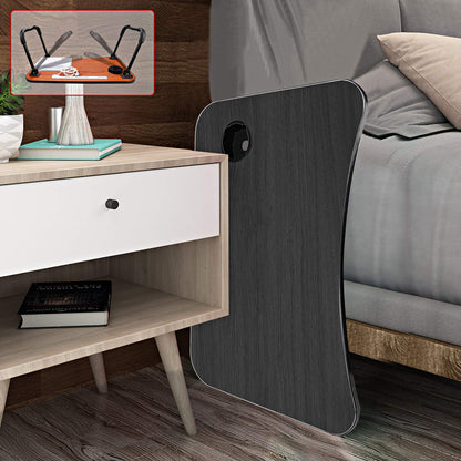 A3A ACADGQ laptop table, foldable laptop bed table, notebook desk with 4 USB charging ports, drawer, pad stand, cup holder, for bed, sofa, floor (60 x 40 cm, black)