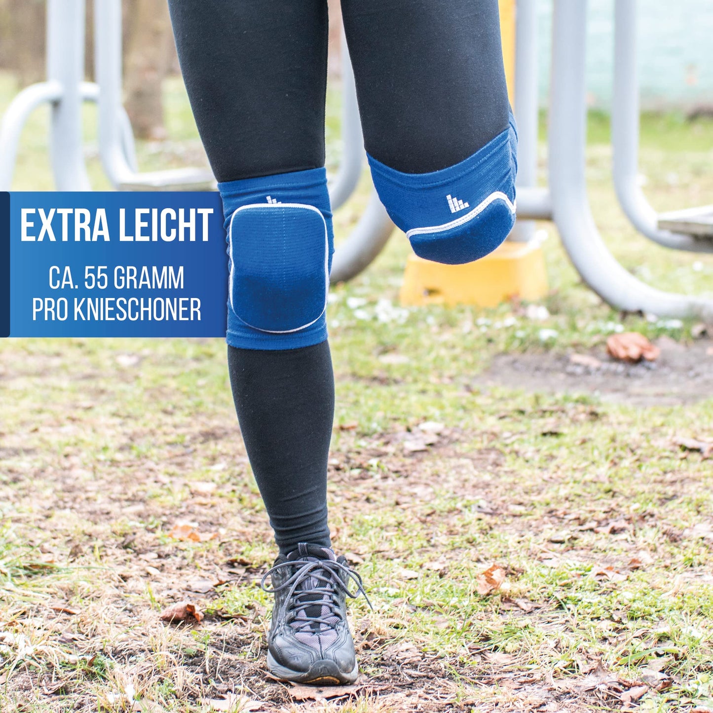 LOUD PROTECTION® ULTRALIGHT Knee Pads - breathable, stretchy, soft - [indoor sports and outdoor] With patella pad for handball, volleyball, mountain biking & more.. (Black, M)