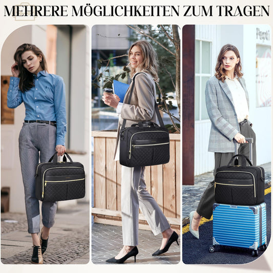 IGOLUMON laptop bag for women 17.3 inches briefcase waterproof laptop notebook bag work bag business bags shoulder bag messenger bag
