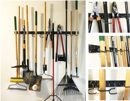FITOOL Adjustable Storage System 48 inch, Wall Mount for Tools, Broom Holder, Garden Tool Organizer.