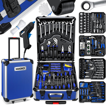 MASKO® 969-piece tool kit toolbox tool chest tool trolley professional 969 parts quality tools - Blue