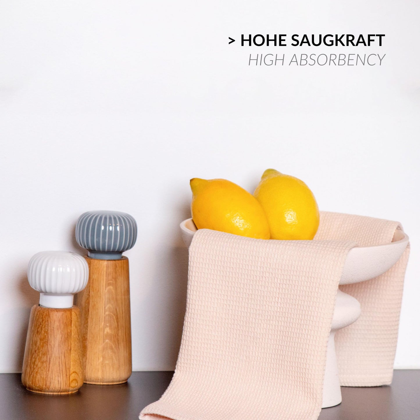 Happy Home kitchen towels made of cotton in 45x65cm | Set of 4 kitchen towels with waffle structure | Available in four colors | Tea Towels | Waffle pique kitchen towel & drying towels