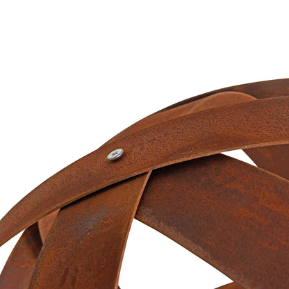 ESTEXO Rusty Decorative Sphere Rust Sphere Garden Sphere Metal Band Strip Iron Garden Decoration Rust Metal 50 cm