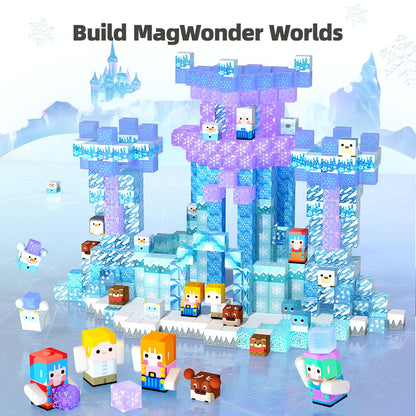 GobiDex Magnetic Building Blocks 100 Pieces, Snow World Frozen Magnet Blocks for Girls, Creative Learning Toy & Construction Set for Kids, Princess Game from 3-6, 4-8, 5-10 Years