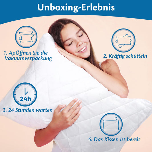 Flowing pillows 50x50 cushion 4-piece set for sofa and bed inner cushion hypoallergenic anti-dust mite pillow filling with soft quilted pillowcase removable and washable for home/hotel