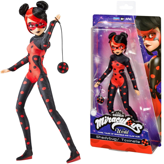 Bandai - Miraculous - Shadybug Doll 26 cm - Poseable fashion doll alternative version of Ladybug from Miraculous World Paris - Official license - Toy for kids ages 4 and up - P50159