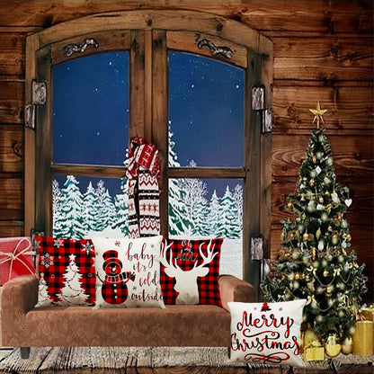 4 pieces of pillowcase 45x45, cotton linen pillow case sofa pillow cover outdoor garden decoration