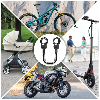 The Shine E-Scooter lock is a bicycle lock, handcuff lock with silicone protection against scratches. Electric scooter lock with storage bag for scooters, strollers.