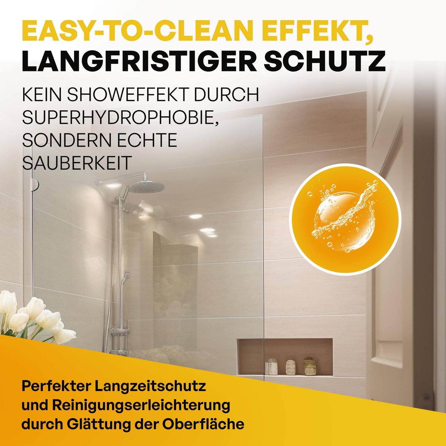 Shower cabin sealing set - Nano sealant for shower - Easy to clean effect for shower glass, fixtures, tiles, and ceramic in the shower.