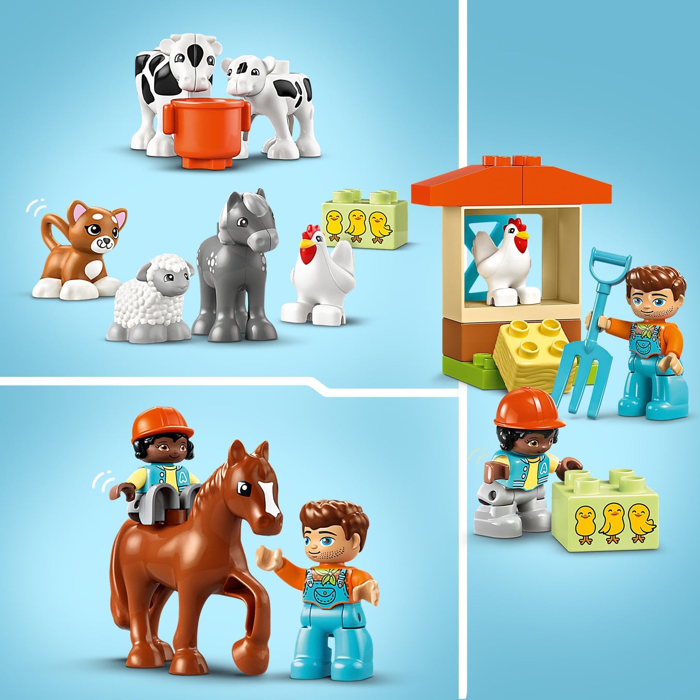 LEGO DUPLO Town Animal Care on the Farm, Toy for kids 2+ & DUPLO Green Baseplate, Baseplate for DUPLO Sets, Construction Toy for Toddlers 10980
