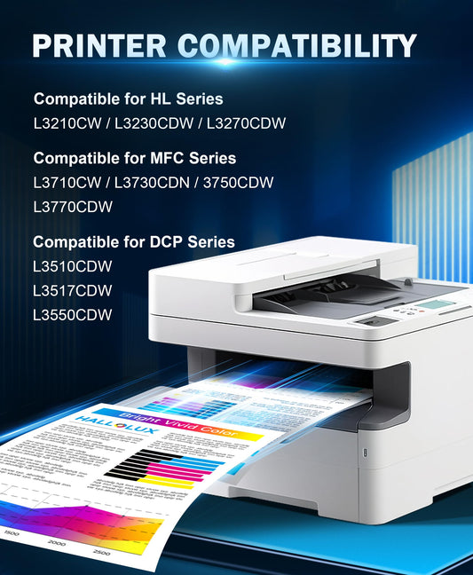 TN-243CMYK TN-247 toner cartridge TN247 TN243 compatible for Brother TN243CMYK TN-243 for Brother MFC L3750CDW DCP-L3550CDW MFC-L3770CDW MFC-L3710CW DCP-L3510CDW MFC-L3750CDW (4-pack)